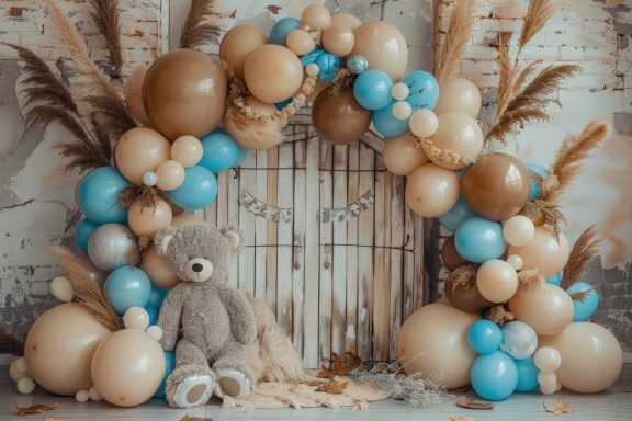 arche de déco ballon pour photo de bébé