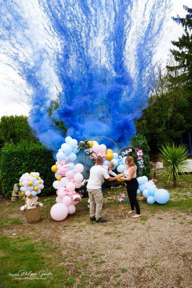 feux d'artifices pour l'annonce du sexe du bébé Feux d'artifices diurnes